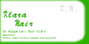 klara mair business card